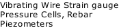 Vibrating Wire Strain gauge Pressure Cells, Rebar Piezometers